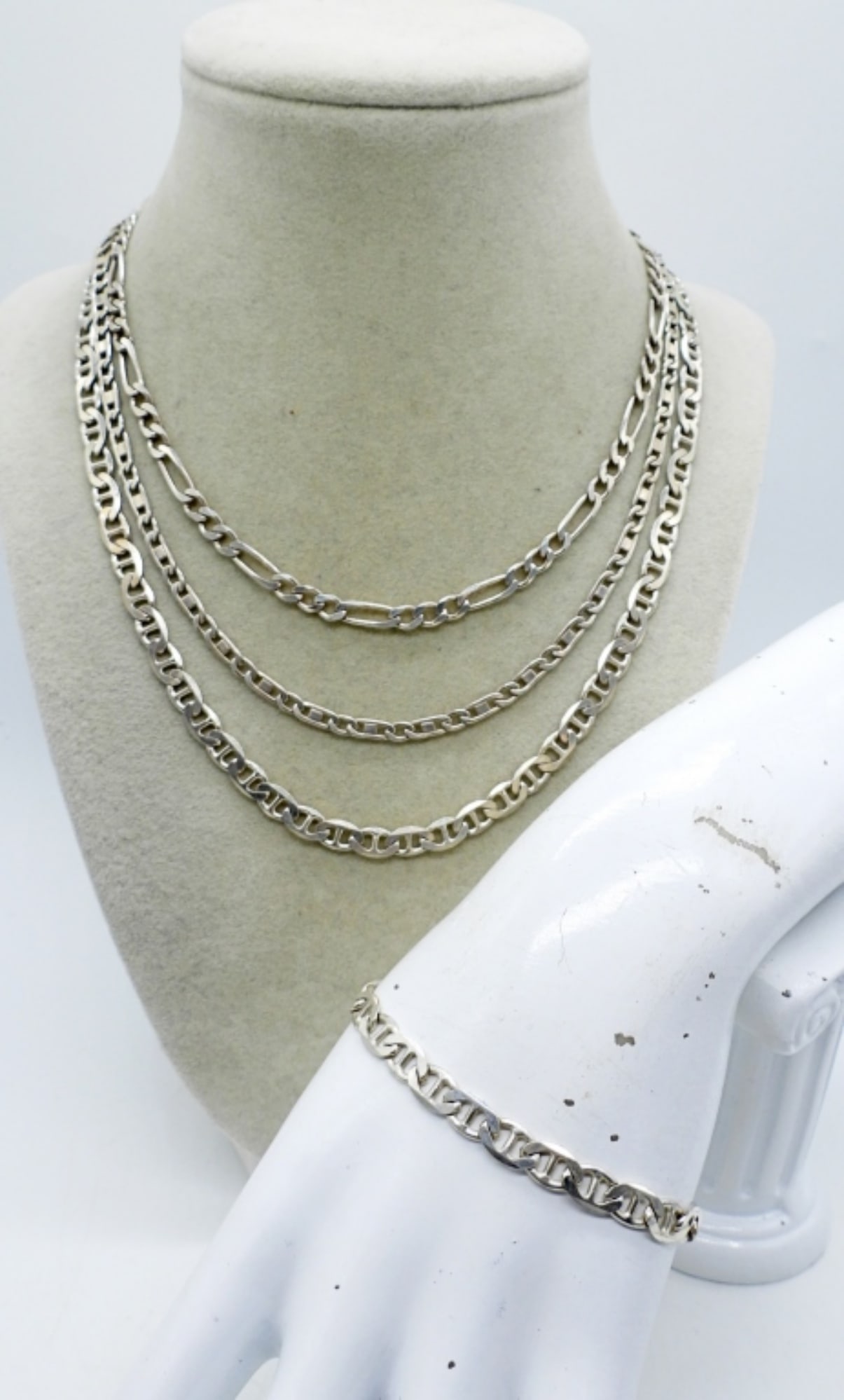 STERLING LINK CHAINS & BRACELET (1 of 1)