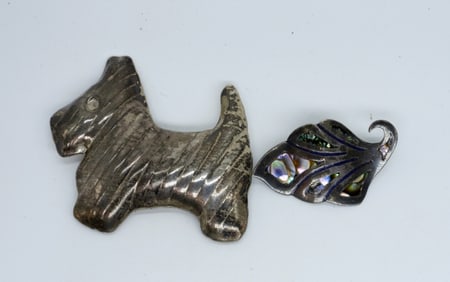 VTG 925 MEXICO BROOCHES - ABALONE