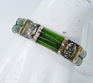 STERLING JADE ASIAN INSPIRED BRACELET