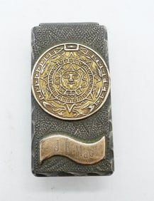 VTG 925 PLATA MAYAN CALENDAR MONEY CLIP