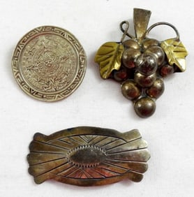 (3) MEXICO STERLING PINS - MAYAN