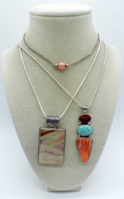 STERLING NECKLACES, TURQUOISE, MOP +