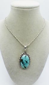 GORGEOUS LARGE TURQUOISE NECKLACE 925