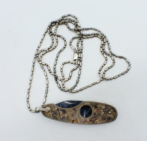 STERLING LADIES POCKET KNIFE NECKLACE
