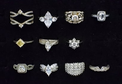 (10) GORGEOUS 925 BRIDAL STYLE RINGS