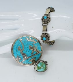 TURQUOISE MEXICO STERLING LOT