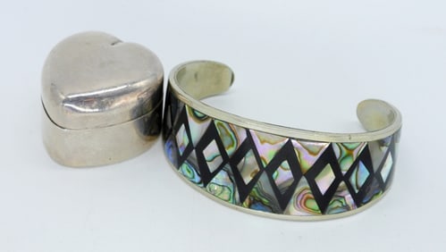 ALPACA 925 BRACELET, TAXCO TRINKET BOX