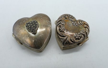 (2) SMALL STERLING TRINKET BOXES