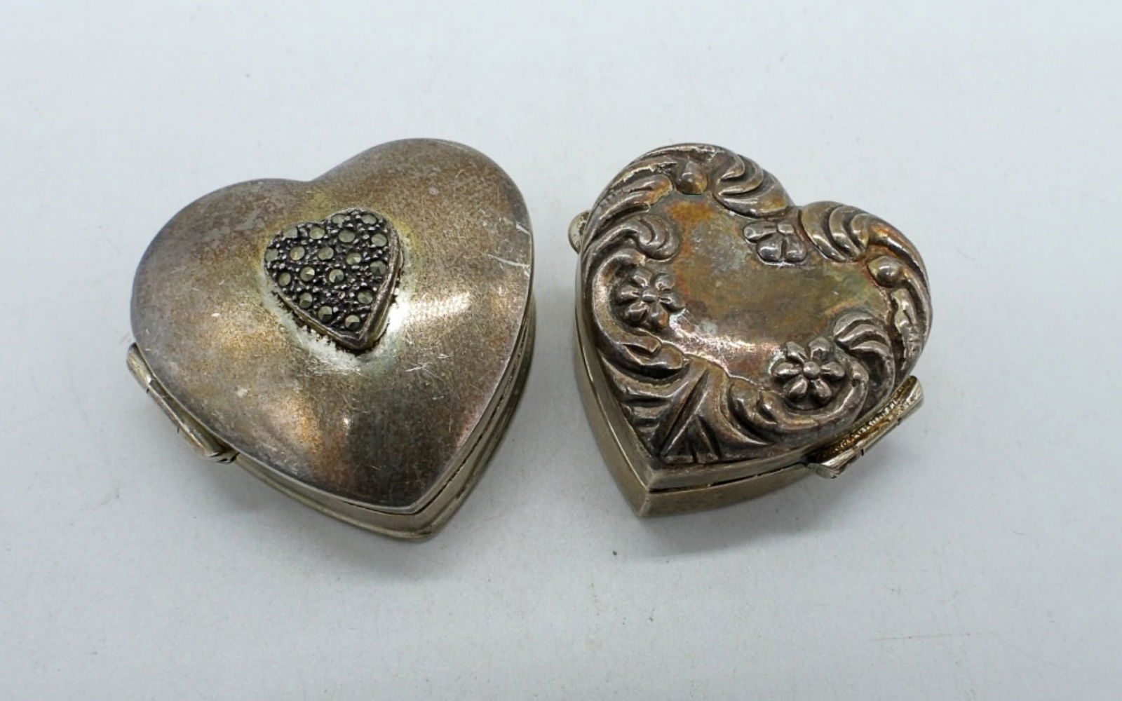 (2) SMALL STERLING TRINKET BOXES (1 of 2)
