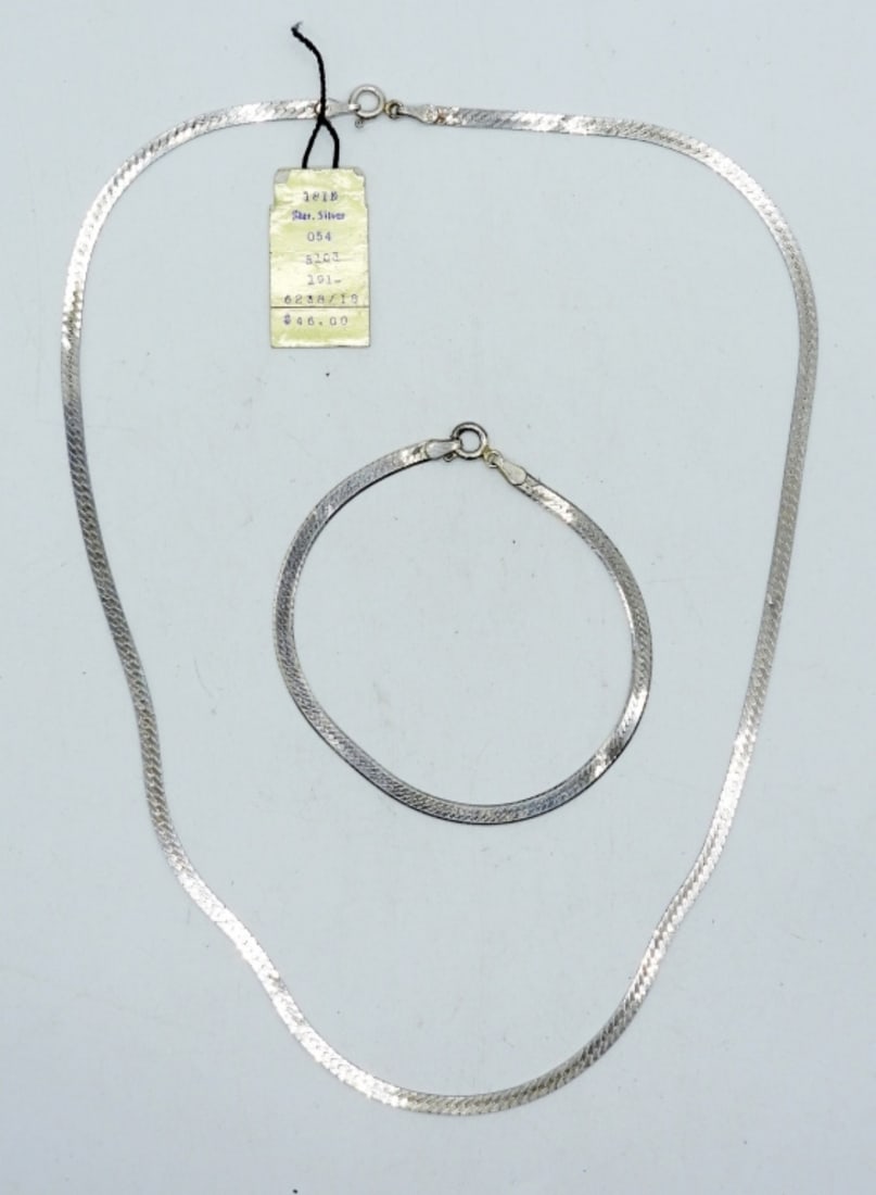 VINTAGE STERLING CHAIN & BRACELET (1 of 1)