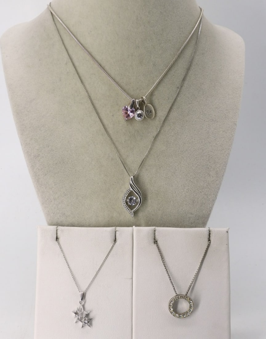 (4) STERLING PETITE PENDANTS & CHAINS (1 of 3)