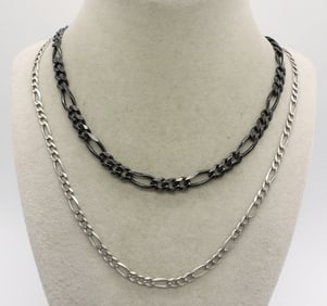 (2) STERLING FIGARO CHAINS