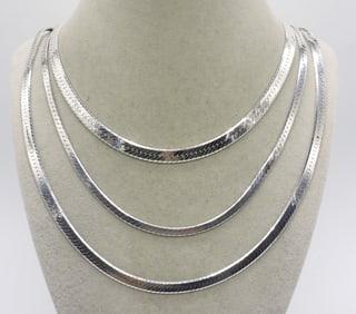(3) VERY NICE STERLING CHAINS