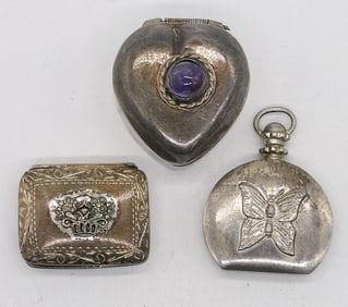 TAXCO 925 TRINKET BOX, PERFUME BOTTLE +