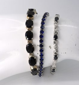 (3) 925 BRACELETS, SMOKEY QUARTZ & MORE