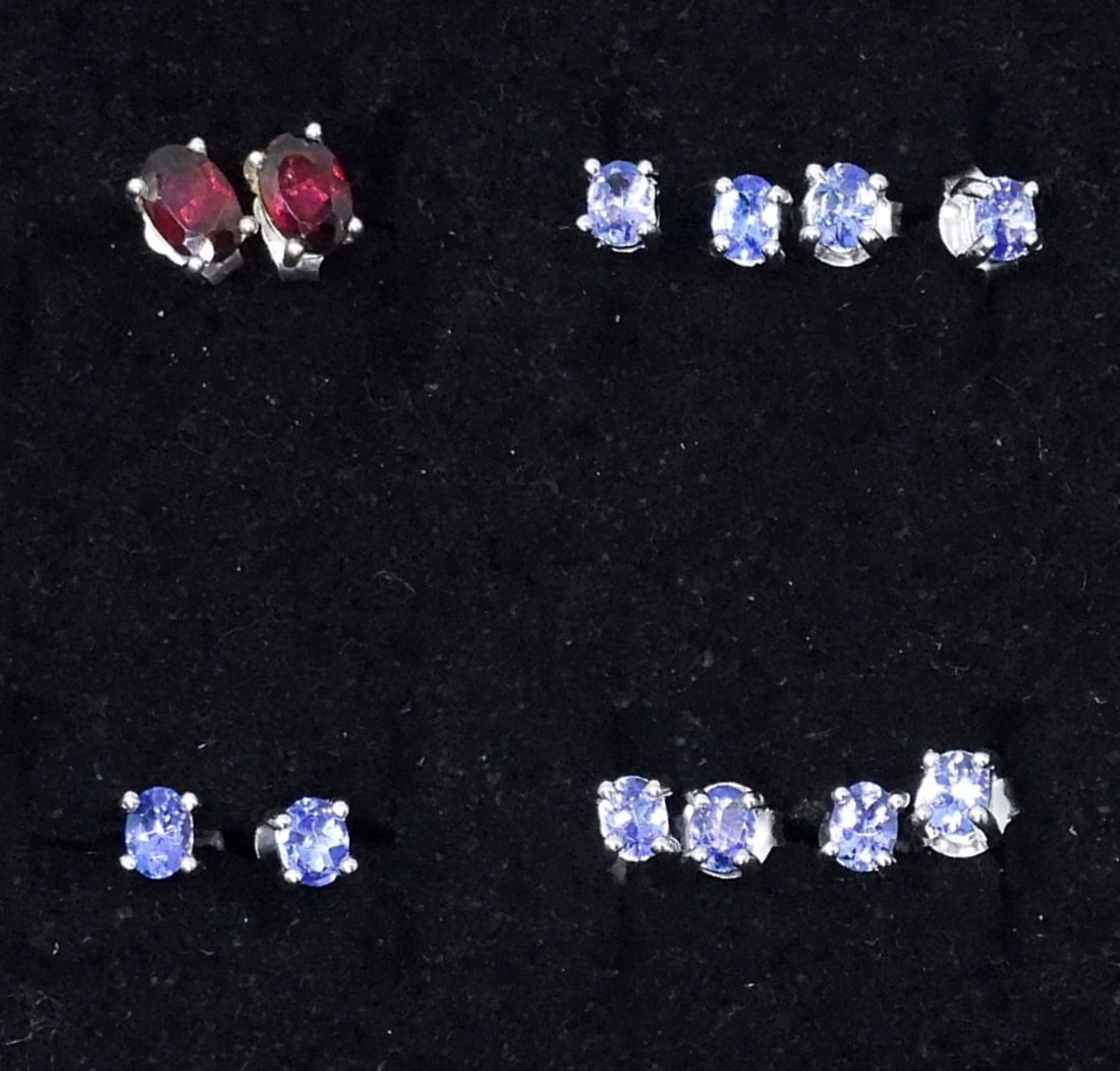 (6) 925 GARNET / AMETHYST EARRINGS (1 of 2)