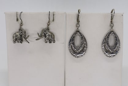 (2) PAIR OF COOL STERLING EARRINGS