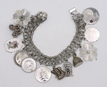 VINTAGE STERLING CHARM BRACELET