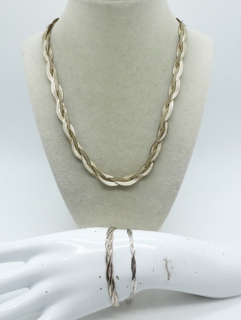 VTG TWO TONE STERLING BRAIDED SET (1 of 1)