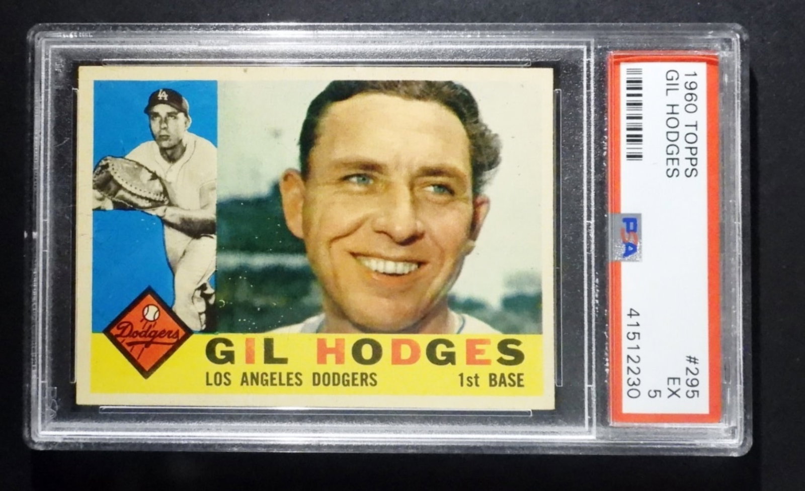 1960 TOPPS #295 GIL HODGES PSA 5: BID NOW