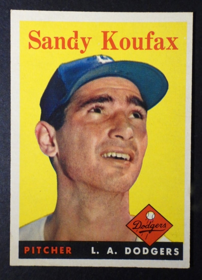 1958 TOPPS #187 SANDY KOUFAX: EX/EM - GREAT COLOR & GLOSS