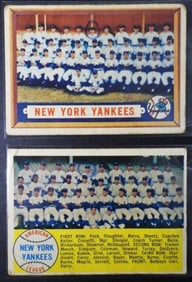 1957 & 1958 TOPPS YANKEE TEAM CARDS