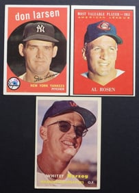 AL ROSEN, HERZOG, LARSEN BASEBALL LOT