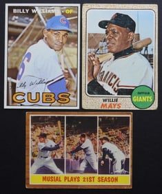 (3) 1960s BASEBALL STAR CARDS