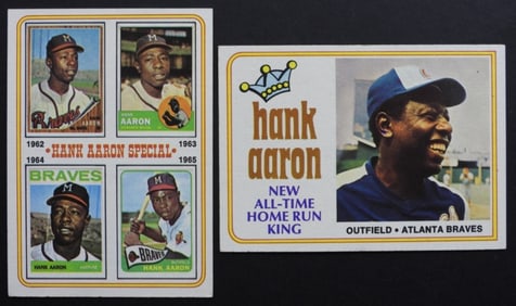 1974 TOPPS #1 & #4 HANK AARON