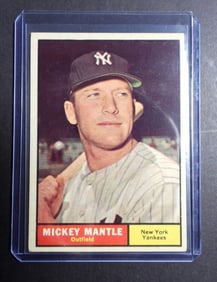 1961 TOPPS X MICKEY MANTLE BASEBALL CARD