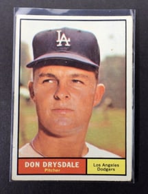 1961 DON DRYSDALE TOPPS BASEBALL CARD