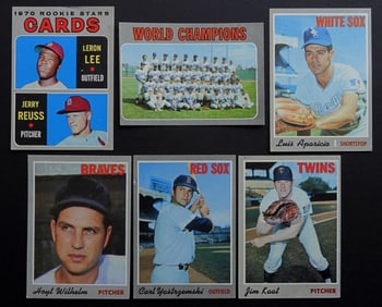 (6) 1970 TOPPS BASEBALL STAR CARDS