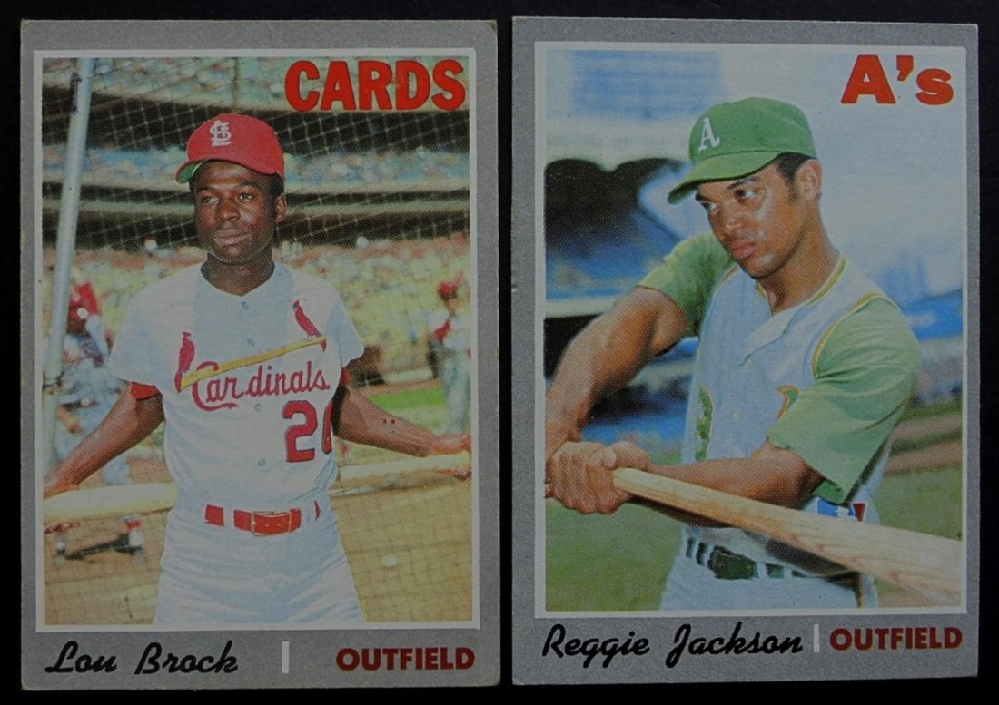 1970 TOPPS #140 JACKSON & #330 BROCK: EX & VG