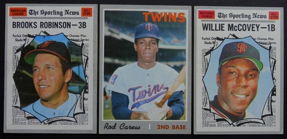 (3) 1970 TOPPS BASEBALL STAR CARDS