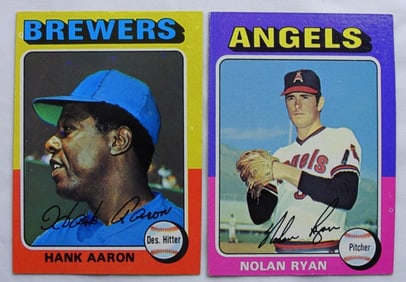 1975 TOPPS #500 NOLAN RYAN & 660 AARON