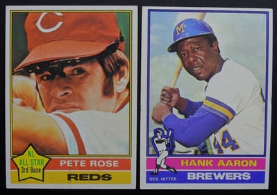 1976 TOPPS HANK AARON & PETE ROSE