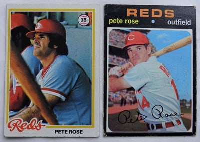 (2) PETE ROSE BASEBALL CARDS