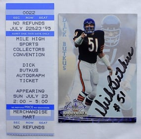 DICK BUTKUS SIGNED FOOTBALL CARD