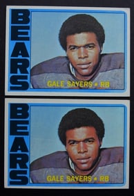 (2) 1972 TOPPS GALE SAYERS - THE BEARS!