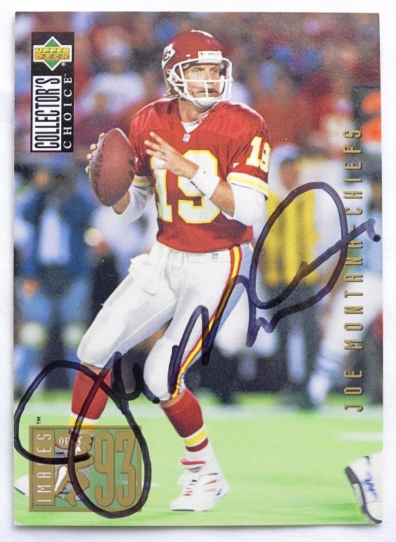 JOE MONTANA SIGNED FOOTBALL CARD (1 of 2)