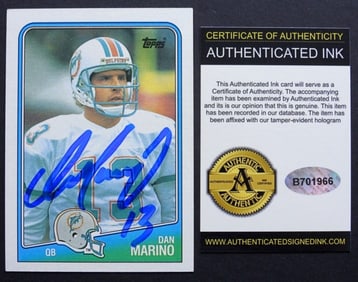 DAN MARINO SIGNED FOOTBALL CARD