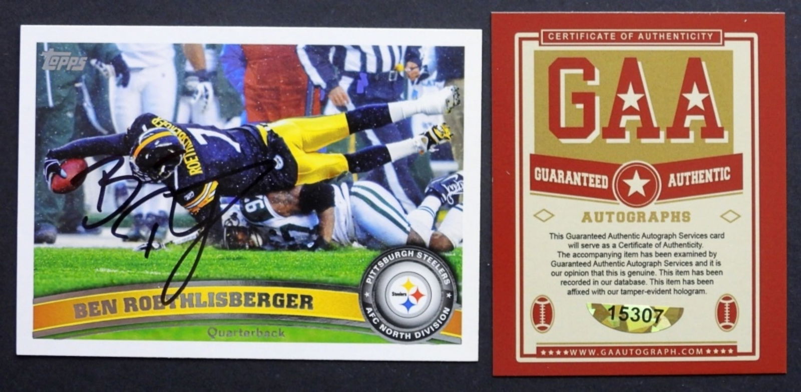 BEN ROETHLISBERGER SIGNED CARD (1 of 2)