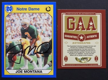 JOE MONTANA SIGNED FOOTBALL CARD
