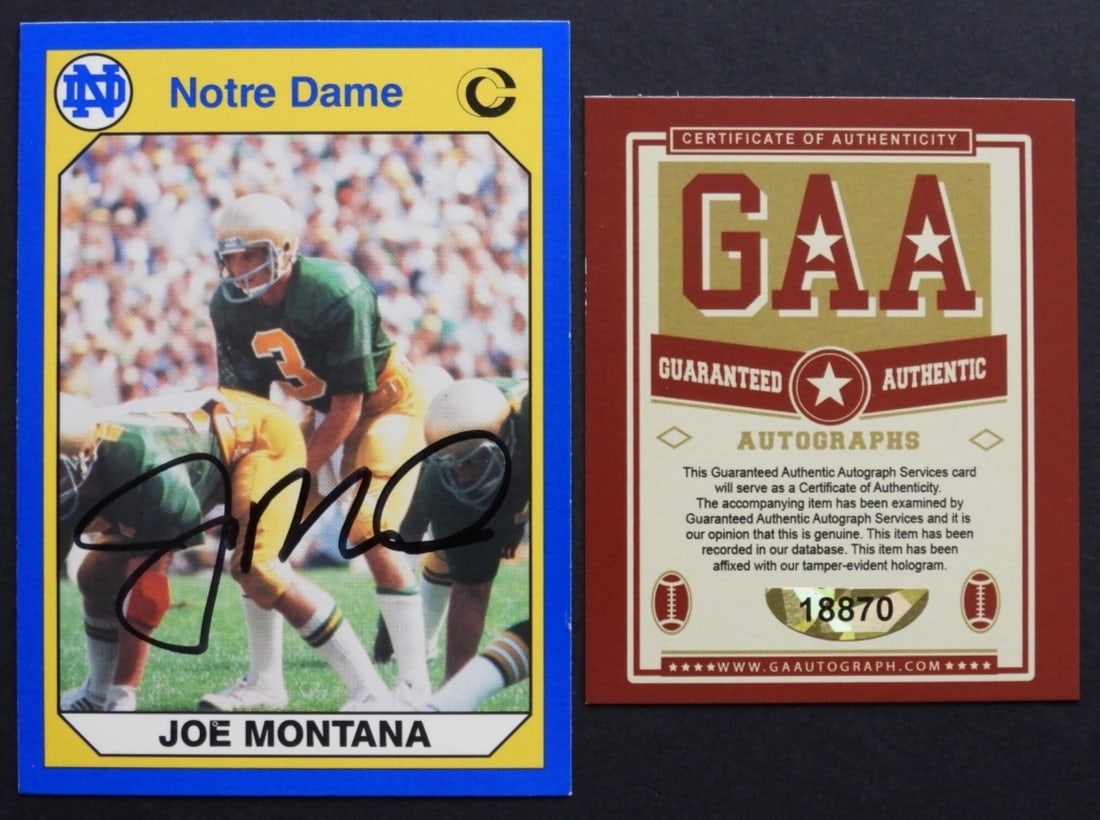 JOE MONTANA SIGNED FOOTBALL CARD (1 of 2)