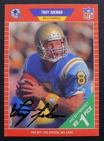 1989 PRO SET TROY AIKMAN SIGNED CARD