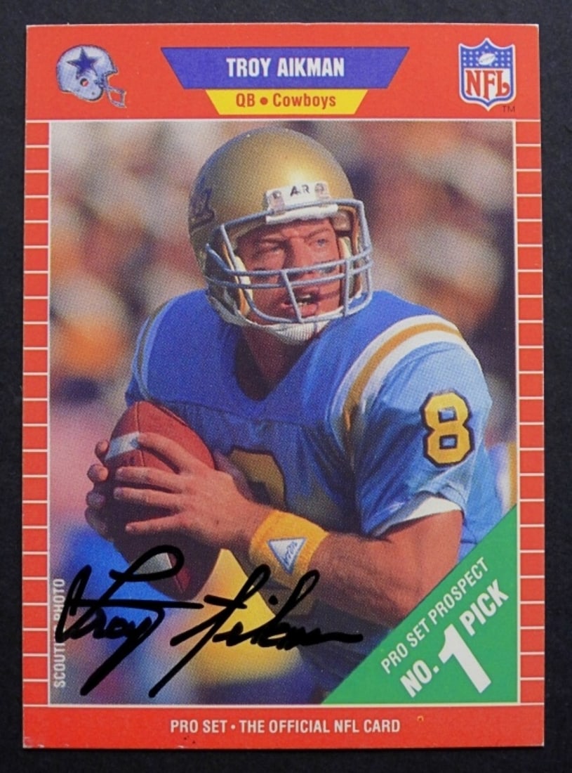 1989 PRO SET TROY AIKMAN SIGNED CARD (1 of 2)