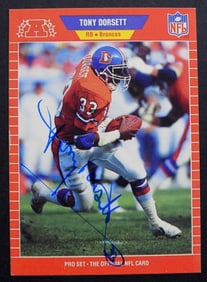 1989 PRO SET TONY DORSETT SIGNED CARD