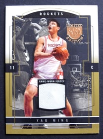 YAO MING FLEER 03-04 LD SKYBOX 06/10 GAME WORN