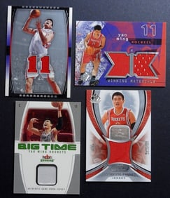 4 YAO MING PATCH JERSEY CARD LOT