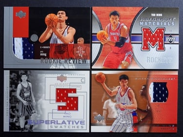 4 YAO MING PATCH JERSEY CARD LOT